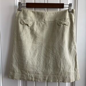 LOFT Skirt Light Tan Green with Bows
